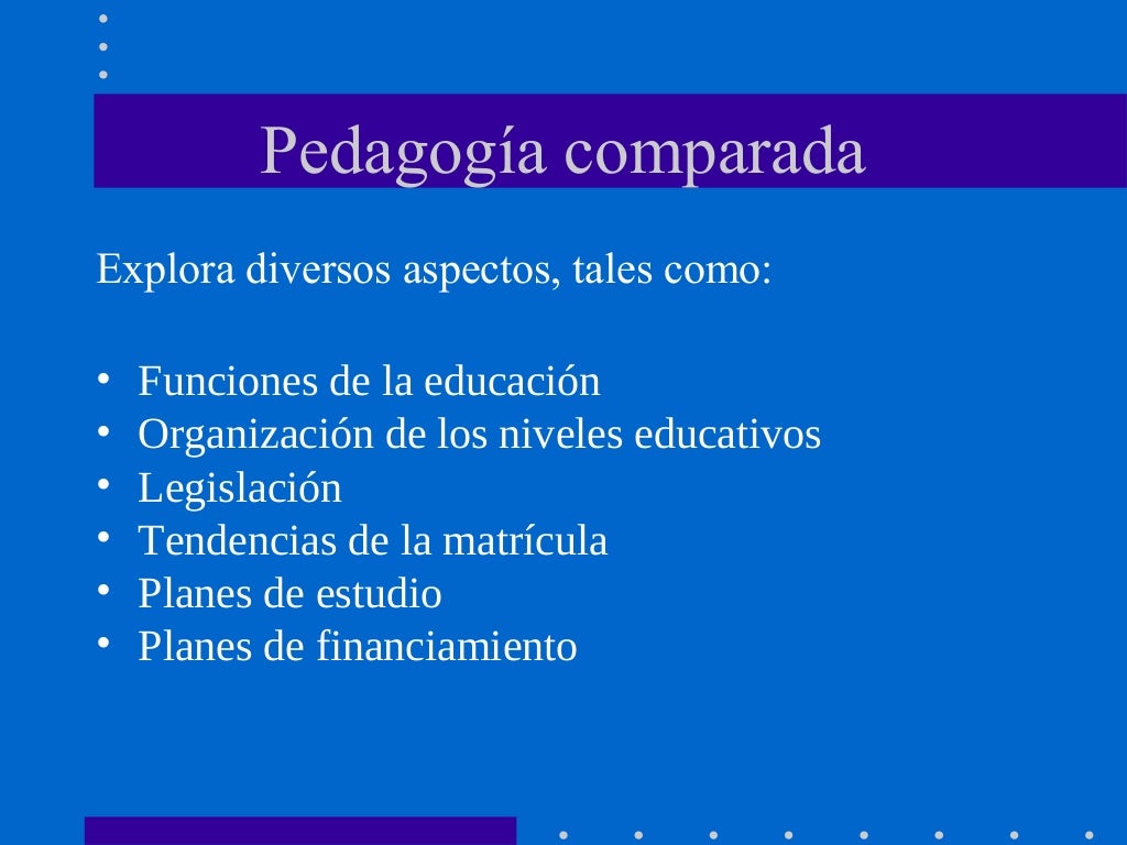 Pedagogía comparada