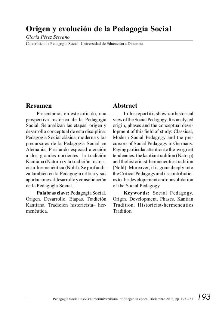 Pedagogia social Pedagogia social
