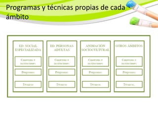 Programas y técnicas propias de cada
ámbito
 