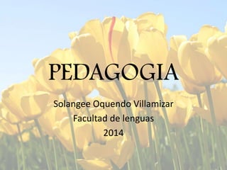 PEDAGOGIA
Solangee Oquendo Villamizar
Facultad de lenguas
2014

 