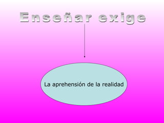 Enseñar exige La aprehensión de la realidad 