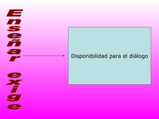Enseñar exige Disponibilidad para el diálogo 
