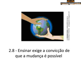 2.8 - Ensinar exige a convicção de
que a mudança é possível
2.8ENSINAREXIGEACONVICÇÃODEQUEA
MUDANÇAÉPOSSIVELpedagogiadon.blogspot.com
 