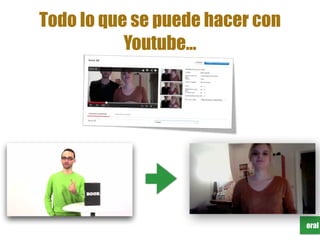 oral
Todo lo que se puede hacer con
Youtube…
 