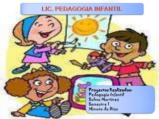 LIC. PEDAGOGIA INFANTIL Proyectos Realizados: Pedagogía Infantil Sulma Martínez  Semestre 1 Minuto de Dios 