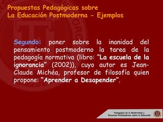 Pedagogias de la modernidad y postmodernidad | PDF