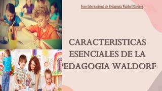 CARACTERISTICAS
ESENCIALES DE LA
PEDAGOGIA WALDORF
Foro Internacional de Pedagogía Waldorf/Steiner
 