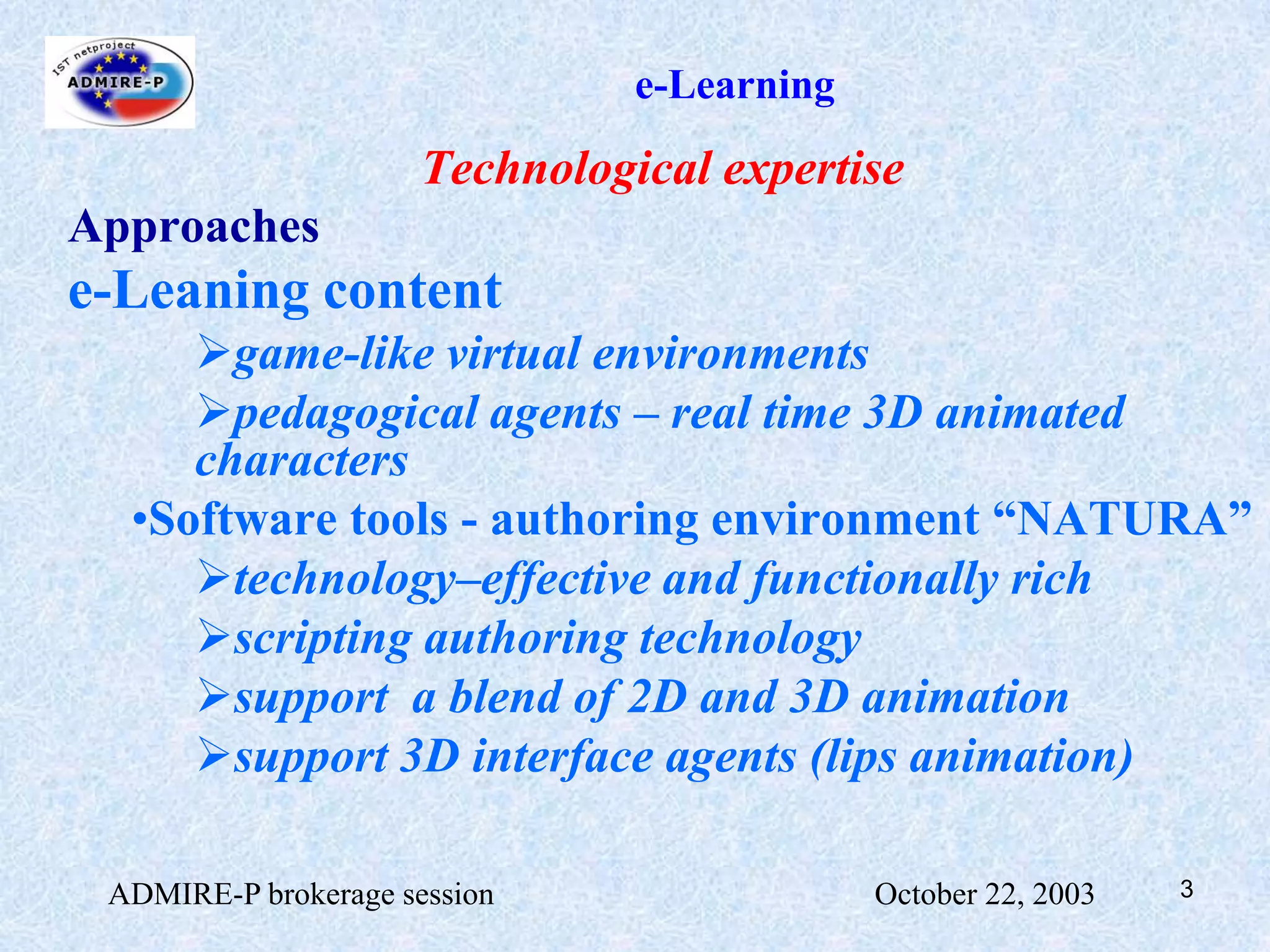 Develop educational multimedia software 