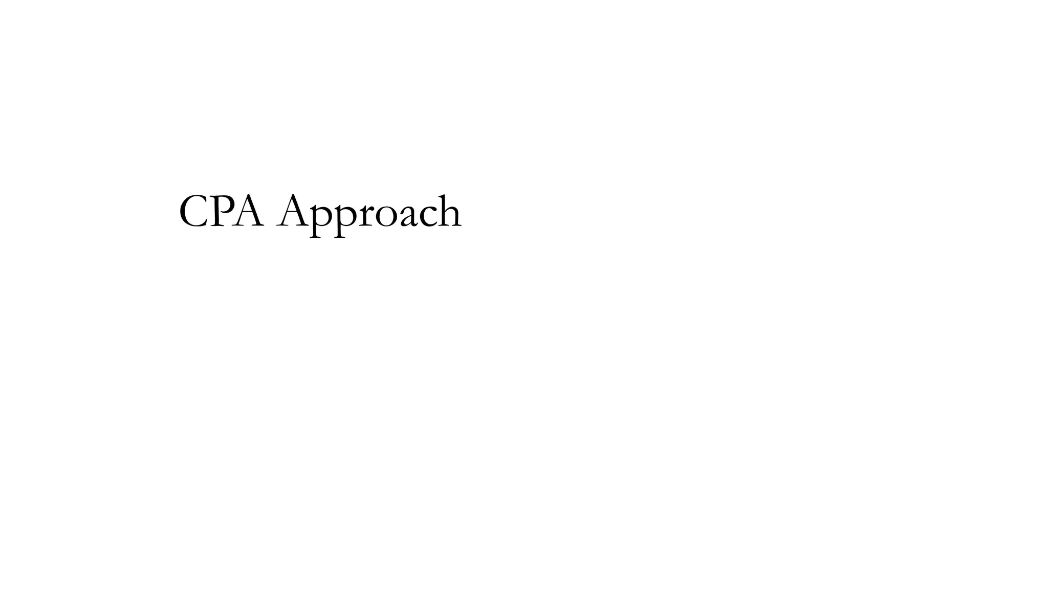 CPA Approach

 