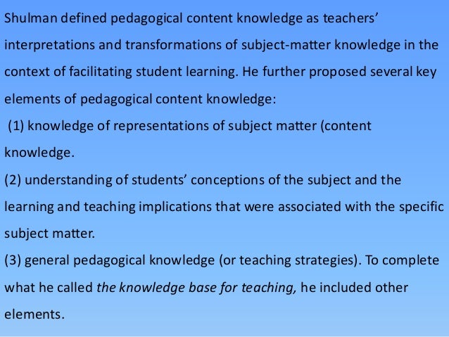 pedagogical skills