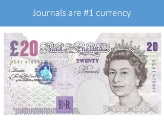 Journals are #1 currency
 