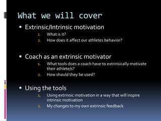 Intrinsic Development Coaches as extrinsic motivators and supporter of intrinsic development ...