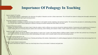 PEDAGOGY APPLICATION IN EDUCATION SYSTEM | PDF