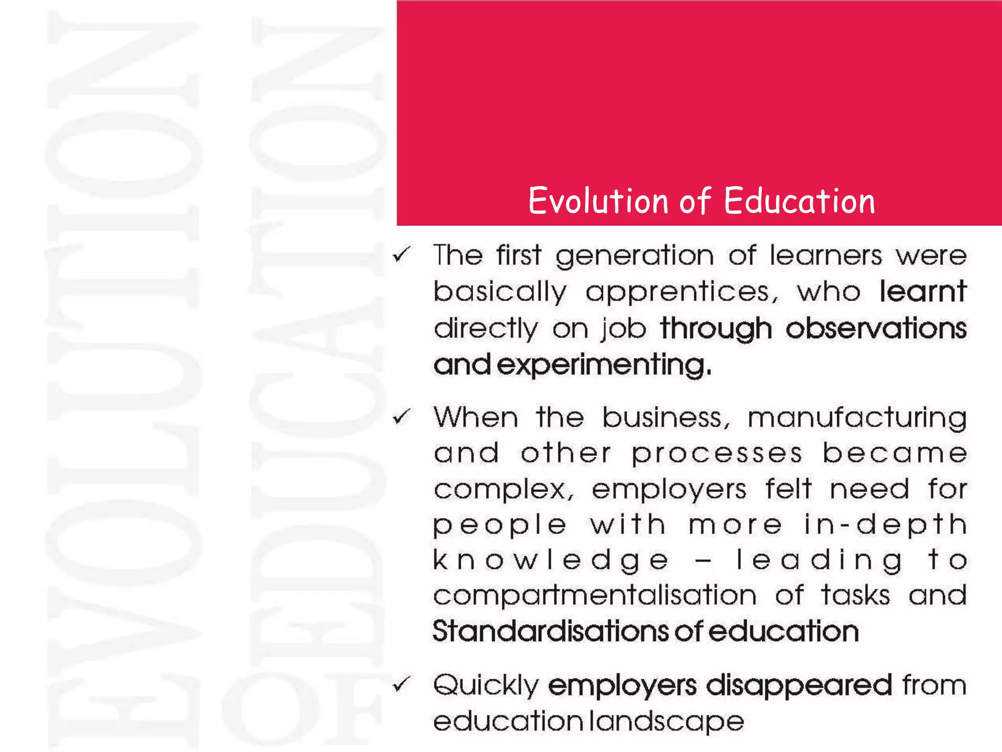 Evolution of Education
 