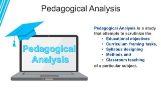 Pedagogy and pedagogical analysis | PDF