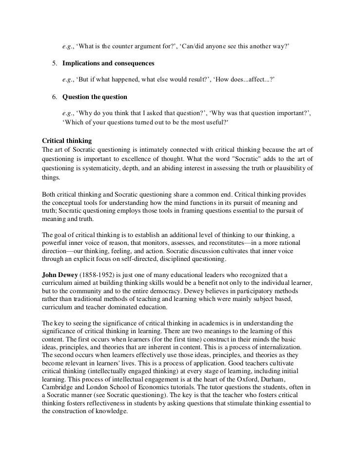 What does critical thinking mean in education