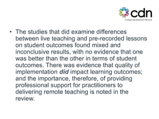 Virtual Bridge Sessions: Pedagogy Matters