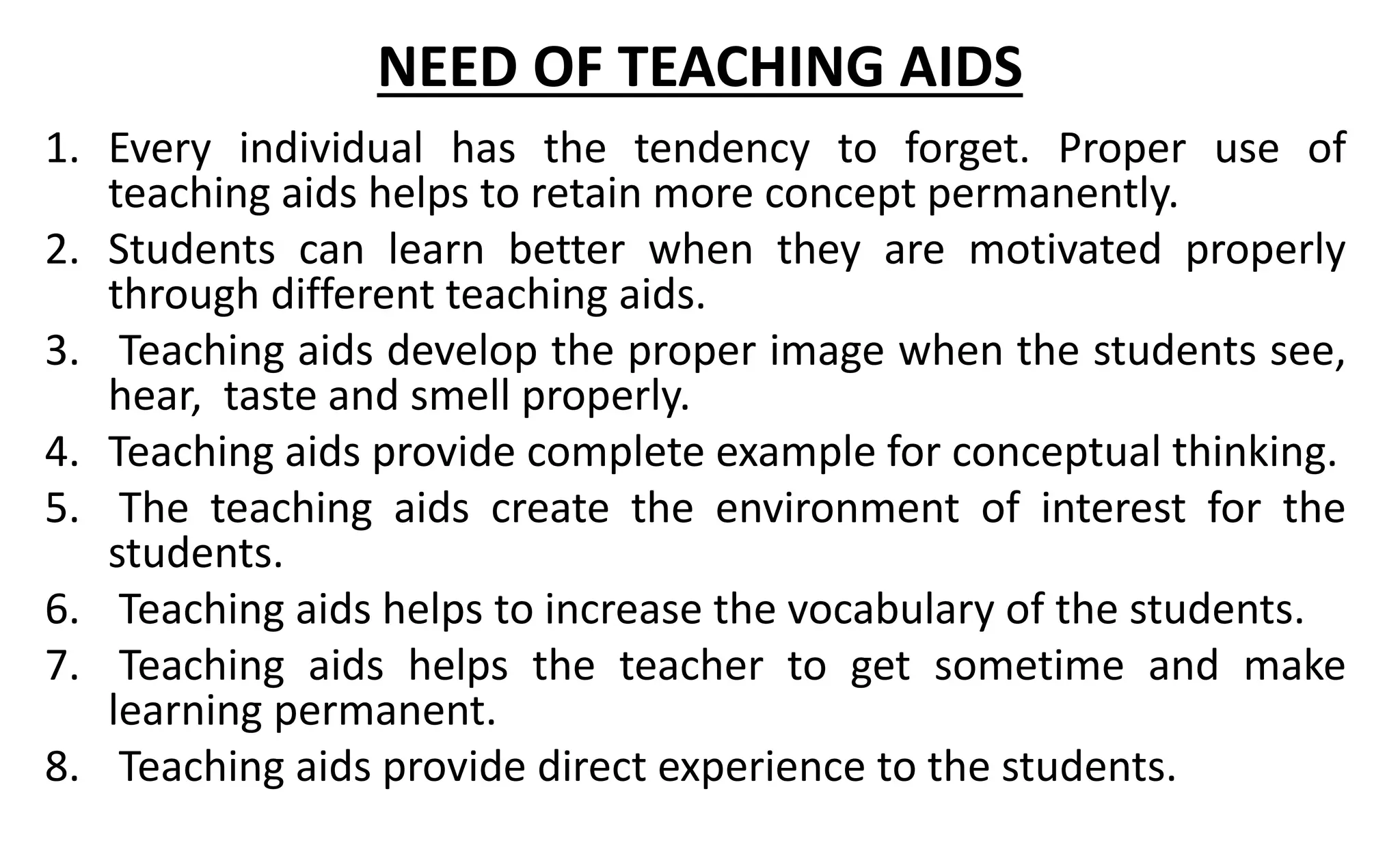 TYPES AND PRINCIPLE OF TEACHING AIDS(PEDAGOGY) | PPT