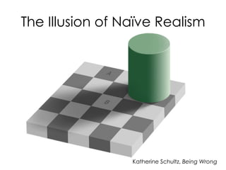 The Illusion of Naïve Realism

Katherine Schultz, Being Wrong

 