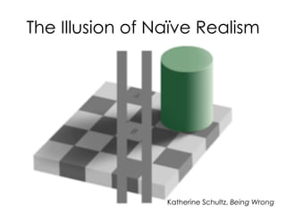 The Illusion of Naïve Realism

Katherine Schultz, Being Wrong

 