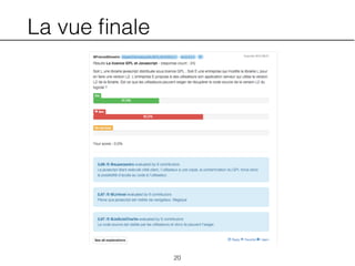 La vue ﬁnale
20
 