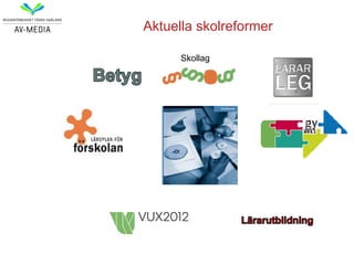 Aktuella skolreformer

      Skollag
 