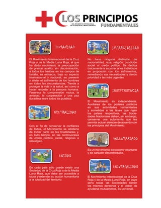 LOS PRINCIPIOS
FUNDAMENTALES
DEL MOVIMIENTO INTERNACIONAL
DE LA CRUZ ROJA Y MEDIA LUNA ROJA

 