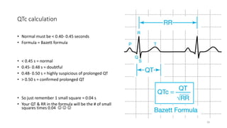 Qtc Formula Graph Pediatric ECG Notes | PPTX