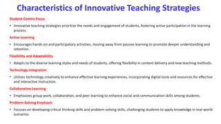 Teaching and learning process and pedagogical initiatives | PPTX