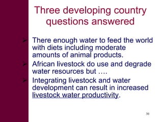 Livestock and water in developing countries (SSA)