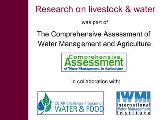 Livestock and water in developing countries (SSA)