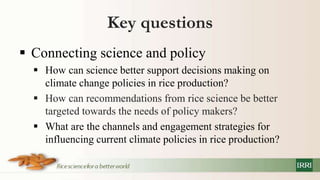 Policy information and response platform on climate change and rice in asean and its member countries project