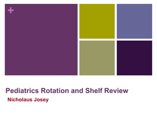 +
Pediatrics Rotation and Shelf Review
Nicholaus Josey
 