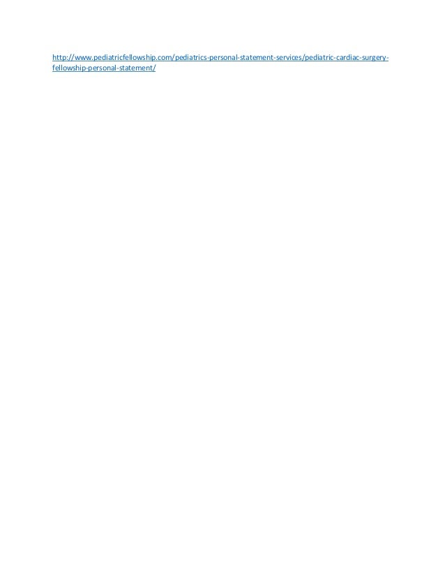 personal statement cardiothoracic surgery