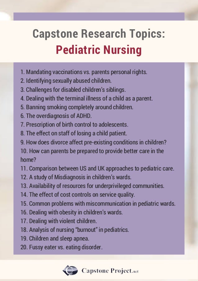 nursing capstone project ideas pediatrics