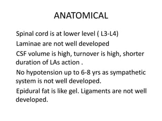 Not Well Developed REGIONAL ANAESTHESIA IN PEDIATRICS(ANAESTHESIA) | PDF
