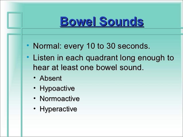 How To Chart Bowel Sounds