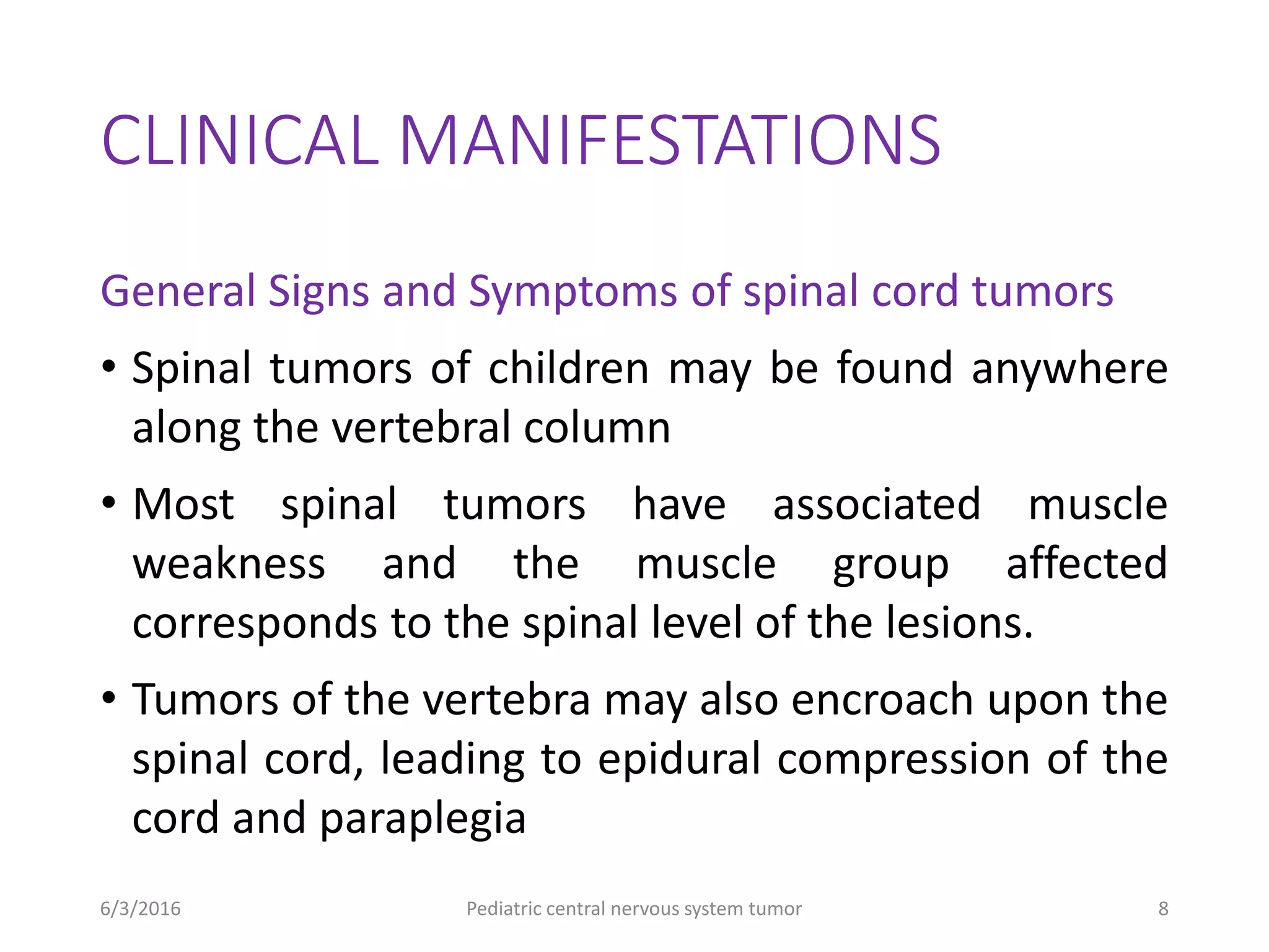 Pediatric cental nervous system tumors | PPTX