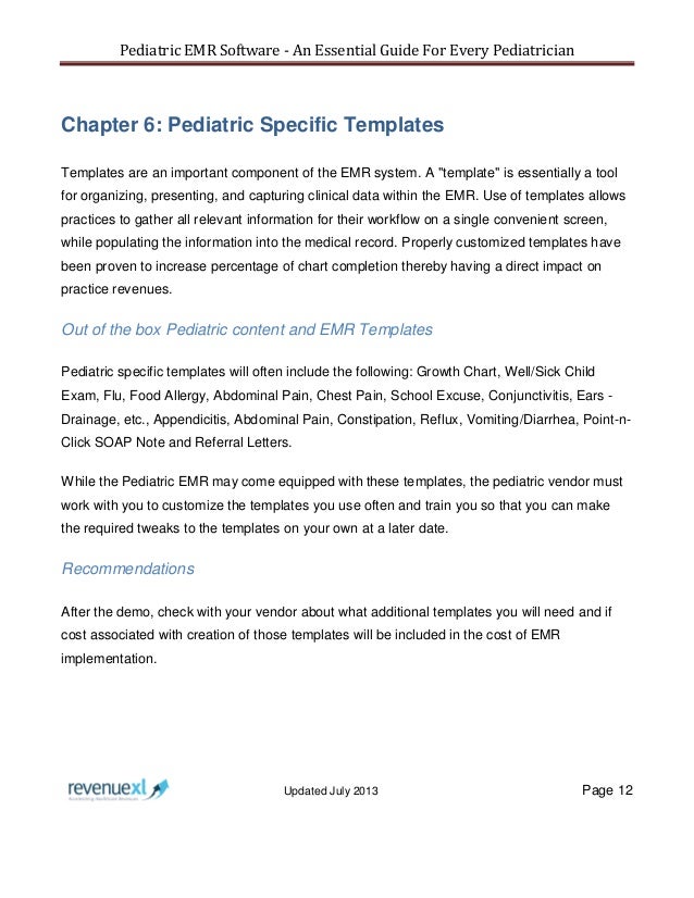 pediatric emr essential guide for pediatricians well child exam templates