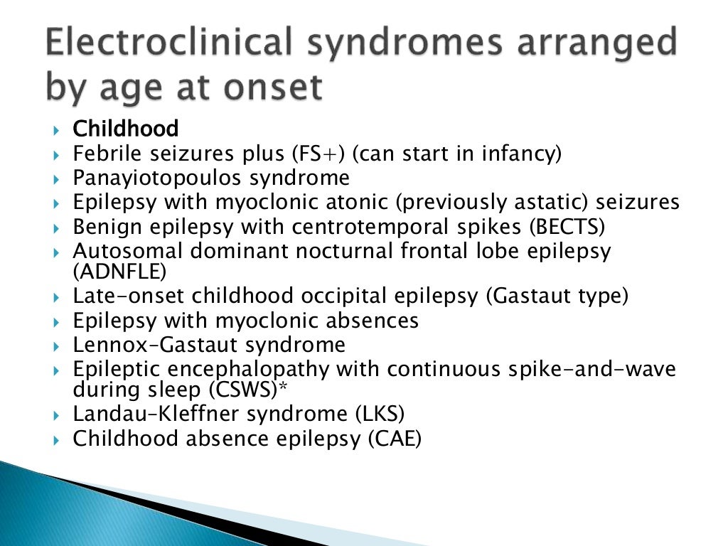 Pediatric epilepsy syndromes