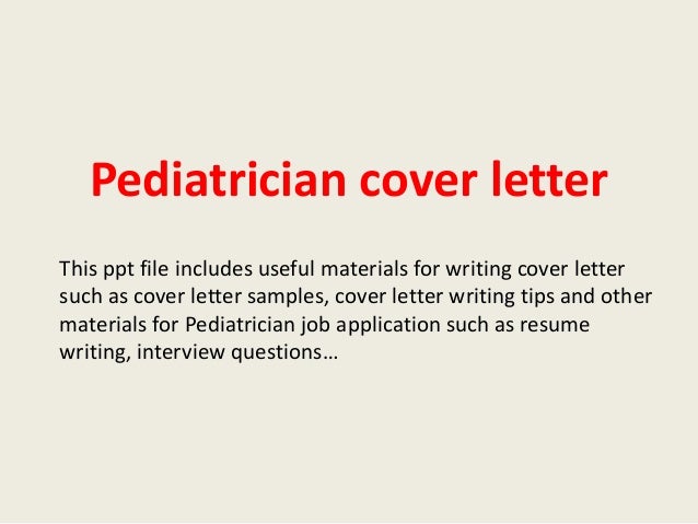 Pediatrician cover letter