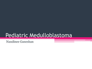 Pediatric Medulloblastoma
Nandinee Ganeshan
 