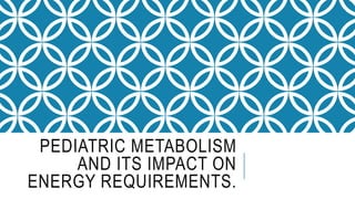 PEDIATRIC METABOLISM
AND ITS IMPACT ON
ENERGY REQUIREMENTS.
 