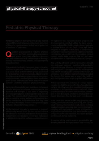 Pediatric physical therapy | PDF