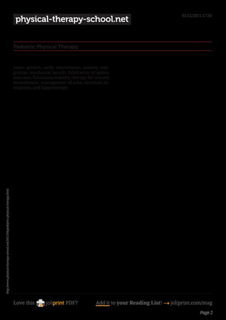 Pediatric physical therapy | PDF