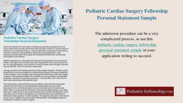 Pediatric surgery fellowship personal statement 08 image