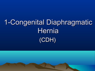 1-Congenital Diaphragmatic1-Congenital Diaphragmatic
HerniaHernia
(CDH)(CDH)
 