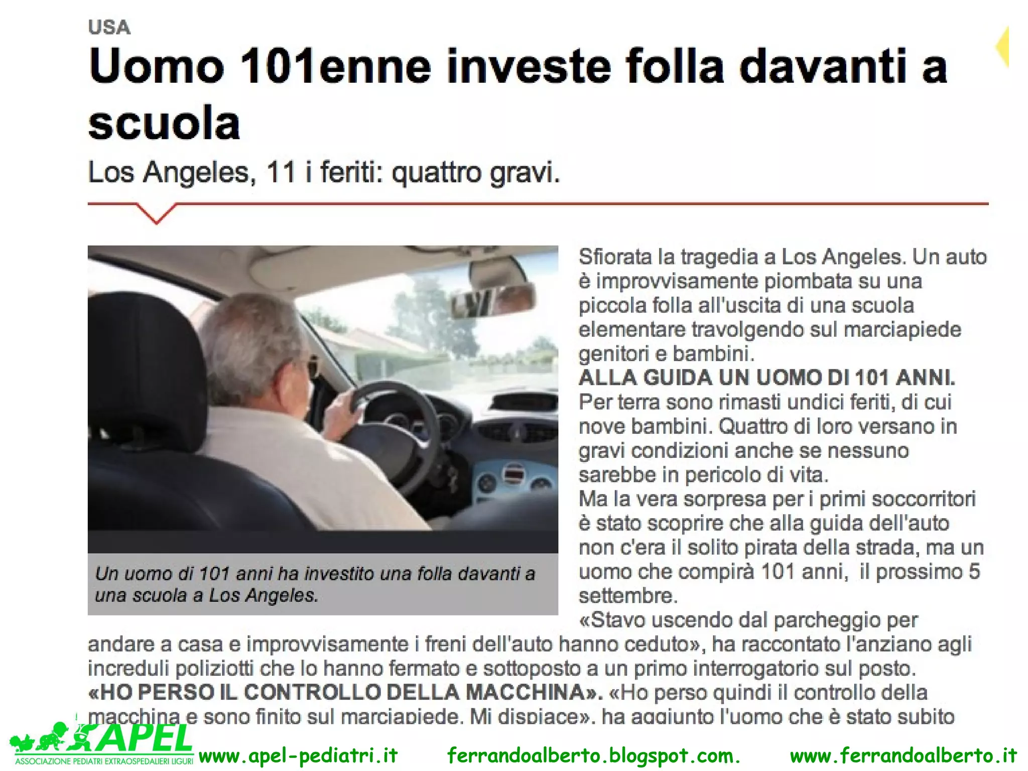 www.apel-pediatri.it   ferrandoalberto.blogspot.com.   www.ferrandoalberto.it
 