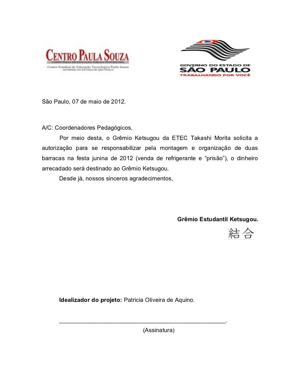 Oficio Solicitação De Espaço Para Evento - ZULEDU