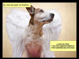 EL DÍA EN QUE YO PARTA…




                                LLORA DE PENA
                          Y NO POR ARREPENTIMIENTO
                          POR HABERME MALTRATADO.
 